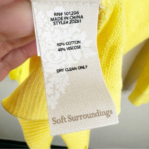 NEW Soft Surroundings Butter Yellow Lightweight Cotton Blend Pullover Sweater M - Picture 6 of 8